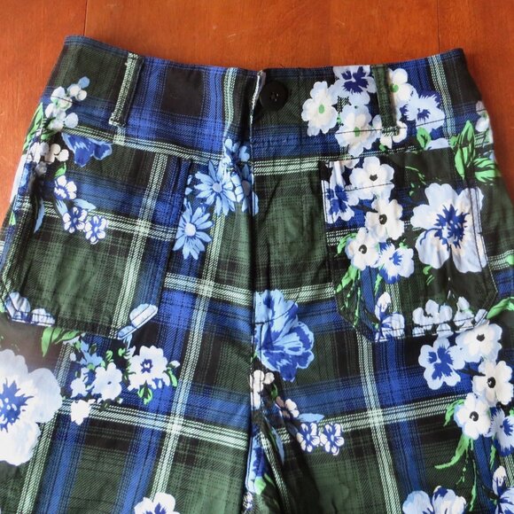 Maeve Anthropologie Pants Collette Size 29Petite Blue and Green Cropped Wide Leg - Picture 2 of 7